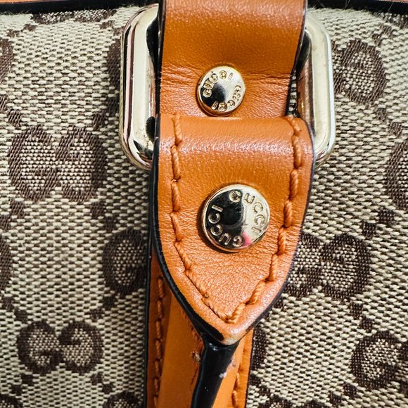 GUCCI SIGNATURE BOSTON BAG WITH DUST BAG MADE IN ITALY - Picture 12 of 15